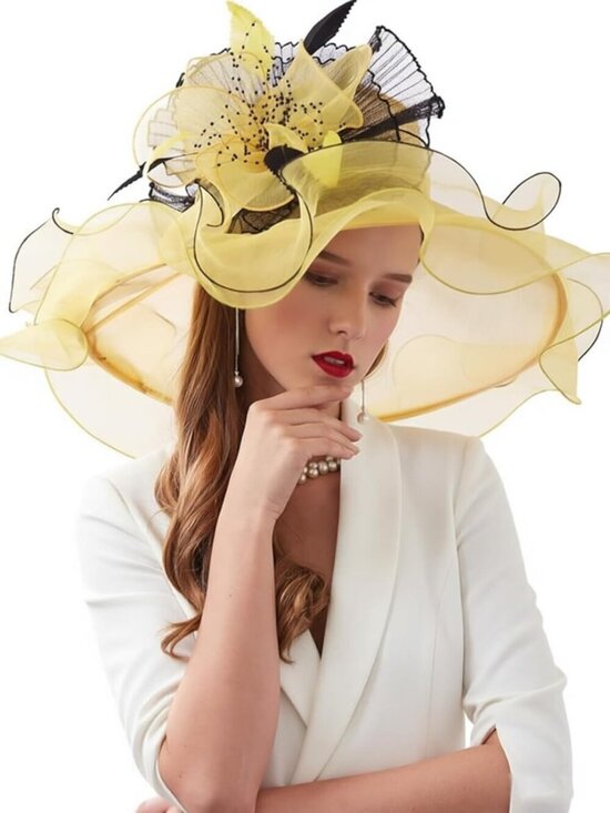 Elegant Floral Organza Fascinator Hat for Women | Tea Party, Wedding, Church main image 8